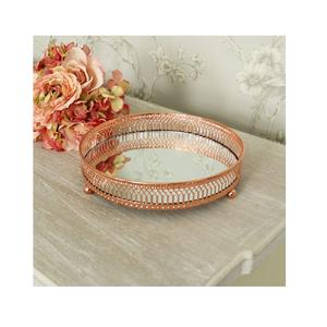 Plateau en verre coloré au Look étonnant de luxe, fini avec des poignées en métal à motif de fleurs pour servir le jus et le café - Product Image 4