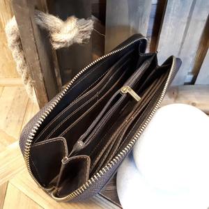 Portefeuille zippé pour femme en cuir à grain long avec doublure accessoire de voyage-LSW-0042 de fermeture de couverture à usage quotidien - Product Image 5