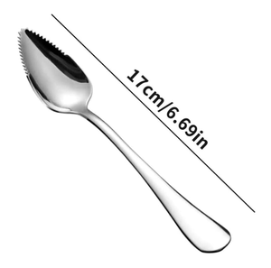 Artisanat solide en acier inoxydable pamplemousses cuillère gadgets de cuisine outils miroir poli dentelé Dessert cuillère - Product Image 1
