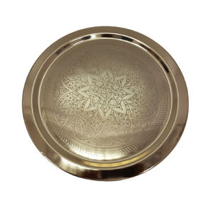 Nueva llegada de alta calidad plato de metal textura plateada diseño americano bandeja plato para servir Mesa vajilla superior - Product Image 6