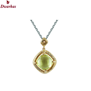 El mejor regalo para mujer, collar con colgante de piedras preciosas de cuarzo limón de plata de ley S925, venta al por mayor, precio bajo, stock listo - Product Image 6