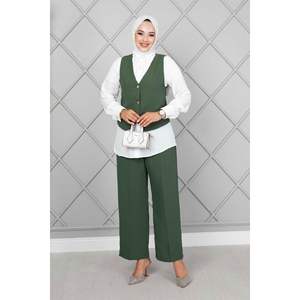 Gilet Hijab Ensemble 3 Pièces Vert - Product Image 4