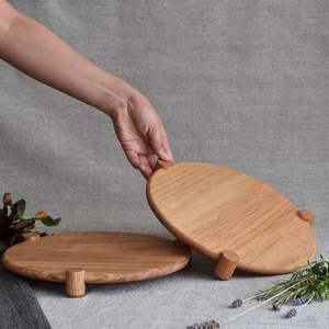 Assiettes à dîner en bois d'acacia de luxe modernes assiettes en bois pour la décoration de table de maison de restaurants taille personnalisée en vrac - Product Image 5