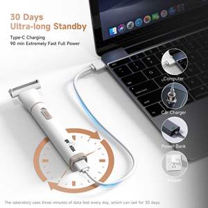 Afeitadora Eléctrica Recargable 5 en 1 para Mujer, Resistente al Agua IPX7, Lavable, para Rostro, Cuerpo, Área del Bikini, Piernas, Nariz y Orejas - Product Image 4