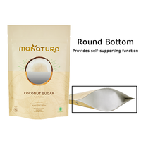 Sachet d'emballage Doypack 250g 8oz 0.5lb 200 microns en PET/Papier/VMPET/PE, coloris Or, Marron, Jaune, Vert, Blanc, avec fenêtre et fermeture éclair, pour sucre