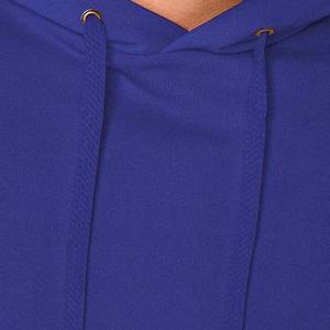 Customizable Blue Kangaroo Pocket <b>Hoodie</b> for <b>Men</b> 65% Cotton 35% <b>Fleece</b> Breathable Winter Basics with Embroidered Logo OEM - Product Image 2