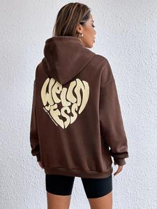 Sudadera con capucha polar de algodón de gran tamaño para mujer con logotipo personalizado 2025, ropa de calle de invierno, Jersey, sudadera - Product Image 6