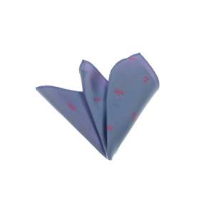Pañuelo de bolsillo de cuello azul estampado rosa - Product Image 1