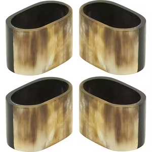 Rond de serviette élégant en corne, fabriqué à la main, porte-serviettes en matériau naturel unique, parfait pour la table et les occasions spéciales - Product Image 5