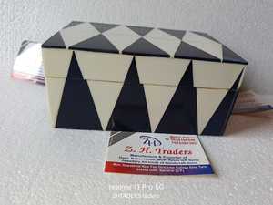 Royal Collection Bone Inlay Jewelry <b>Box</b> new pattern Handmade Resin & Mother of Pearl Decorative <b>Storage</b> <b>Box</b> for Precious Jewelry - Product Image 3