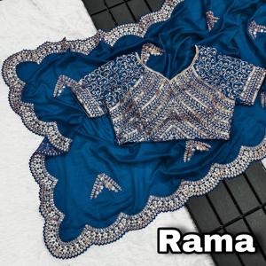 Dernier concepteur exclusif mariée élégante élégante fantaisie saree Vichitra soie tissu séquence travail exclusif Blouse vêtements ethniques - Product Image 2