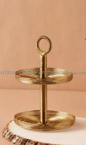Soporte de pastel de Metal de diseño único Soporte redondo para cupcakes de 2 niveles para decoración Soporte de servidor de postres de frutas - Product Image 2