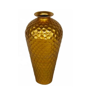 Vase en laiton de table de mariage luxueux fabriqué à la main enduit d'or pour les fêtes de restaurants d'hôtels - Product Image 6