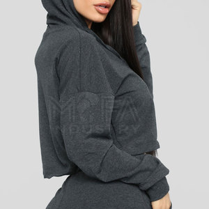 Sudadera Corta para Mujer, Estilo Urbano, Cómoda y Elegante, Tejido Transpirable y Ligero Antiarrugas, Impresión Frontal Personalizada para Invierno - Product Image 5