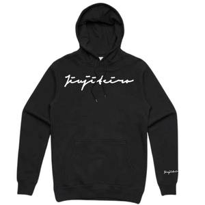 Sudadera con capucha Core Signature negra para hombre, mezcla pesada de algodón y poliéster, ajuste regular, aislada y cómoda para uso diario - Product Image 1