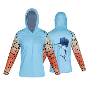 เสื้อฮู้ดกันแดด UPF50 แขนยาว กันน้ำ สำหรับตกปลา แบบยูนิเซ็กซ์ ปรับแต่งได้ เสื้อแรชการ์ดแห้งเร็ว พร้อมปกคอ - Product Image 3