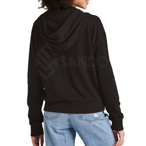 เสื้อฮู้ดซิปครึ่งตัวสำหรับผู้หญิง ปี 2025 ผลิตตามสั่ง ผ้าฝ้าย 100% น้ำหนัก 280 กรัม สไตล์สตรีทแวร์สำหรับฤดูหนาว พร้อมโลโก้ด้านหน้า คอฮู้ด ทนทาน - Product Image 2