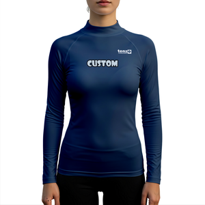 2025 directo de fábrica OEM ODM personalizado de manga larga personalizado Color serigrafía Rash Guard compresión Surf camisa UPF50 - Product Image 4