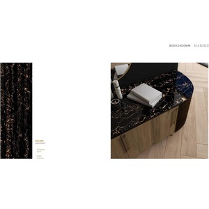 Carreaux de sol en porcelaine 800x2400mm Pulpis rose brillant aspect marbre piscine moderne table céramique design - Product Image 2