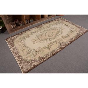 Tapis turc vintage grande surface 3.8 X 6.9ft classique Beige marron Patchwork motif laine matériau Latex support pour chambre couloir - Product Image 5