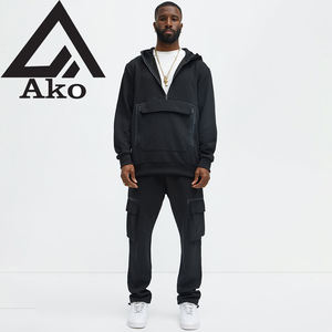 ชุดวอร์มผ้าแคนวาสแบบเรียบ ปี 2026 สำหรับทุกเพศ ผลิตจากโพลีเอสเตอร์ 100% เสื้อฮู้ดดี้ กางเกงจ็อกเกอร์  ตกแต่งคริสตัล ปรับแต่งได้สำหรับผู้ชาย โดย Ako - Product Image 1