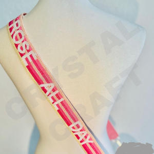 Red and <b>white</b> Customized <b>White</b> Gold Seed Bead Bag Straps 'Hook Em Horns' Fashionable Accessory Beaded <b>Purse</b> Strap - Product Image 6