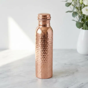 Ayurvedic Eco-Friendly Copper Water Bottle for Home & Office | Large Capacity Pure Copper Drinking <b>Flask</b> with Leak Proof Cap - Product Image 5
