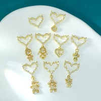 18K Plaqué Or Coeur Diy Pendentifs Zircon Cz Micro Pave Garçon Et Fille Enfant Enfants Charmes Pour Collier Fabrication de Bijoux Accessoires
