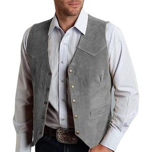 Chaleco Clásico de Cuero Genuino Estilo Vaquero que Ofrece Calidad Resistente y Uso Cómodo - Product Image 4