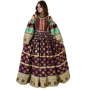 Nuevo 2025 Eid diseño afgano Kuchi mujer largo Formal boda fiesta ropa bordado pesado con cinturón incluido - Product Image 1