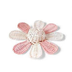 Handmade Botanical Rattan Flower <b>Wall</b> Decor Natural Woven <b>Art</b> for Baby <b>Nursery</b> Kids Room Decoration - Product Image 2