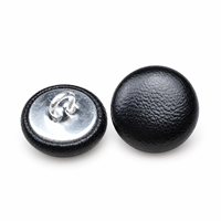 Kancing Jahit Bulat Berlapis Kulit PU Klasik Hitam Putih untuk Bantal Sofa, Mantel, Jaket, Aksesoris Pakaian