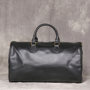 Sac de voyage pliable en cuir véritable, léger, grande capacité, avec fermeture à glissière, design durable - Product Image 4