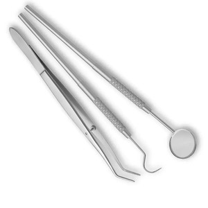 Ensemble de 3 outils de diagnostic Kit d'examen dentaire de base en dentisterie Ensemble de 3 instruments dentaires de base Équipements dentaires CE - Product Image 1