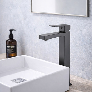 <span class=keywords><strong>Grifo</strong></span> de <span class=keywords><strong>Lavabo</strong></span> Cuadrado Moderno de Acero Inoxidable 304, de Montaje en Cubierta, de un Solo Orificio, para Agua Fría y Caliente, con Válvula de Cerámica - Product Image 2