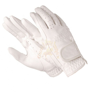 ถุงมือขี่ม้าหนังแท้สำหรับผู้หญิง, ถุงมือสำหรับขี่ม้าโปโลและกีฬากลางแจ้งกระดุมสีน้ำตาลดำ - Product Image 4