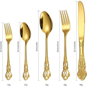 Ensemble de couverts haut de gamme fini or couverts de qualité supérieure pour hôtel et centre de villégiature de luxe ou cadeau d'Inde - Product Image 5