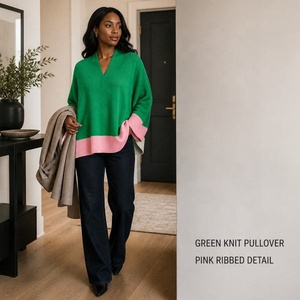 Pull en tricot personnalisé ZPB pour sororité avec broderie de lettres grecques, manches longues, 100% coton, col en V, vêtements pour femmes - Product Image 3