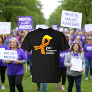 T-shirt promozionale con scritta 'Find a Cure Trumps Derangement Syndrome Ribbon Saying' - Product Image 3