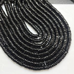 Cuentas de forma de nivel liso de espinela negra Cuentas de nivel liso de espinela negra natural de buena calidad - Product Image 1