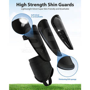 Protège-tibias professionnels avec couverture complète pour les combats, l'entraînement et la compétition Protège-tibias en cuir PU avec rembourrage léger - Product Image 3