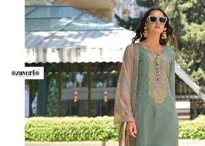 Vente en gros dernier travail de broderie fantaisie indien pakistanais coton femmes fête/mariage porter Maruti mode Kurtis ensemble Pent Organza - Product Image 4