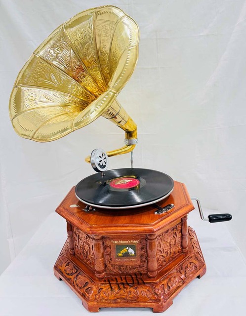 Antique Style Handmade Gramophone Nostalgic Phonograph With Record Player New Working Nice Gift Idea for Audio Video Accessories