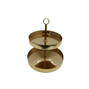 Présentoir à gâteau de forme ronde en métal à un étage fini doré au design antique pour anniversaire, événement, fête, vente en gros en vrac - Product Image 5