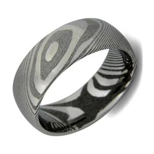 Anillo de acero de Damasco hecho a mano personalizado con hermosa caja de regalo Regalo de boda o aniversario personalizado - Product Image 3