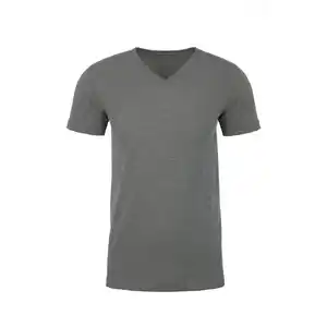 ダークヘザーグレー次のレベル-ユニセックスCVC VネックTシャツ-6240通気性フィットネス半袖Tシャツ