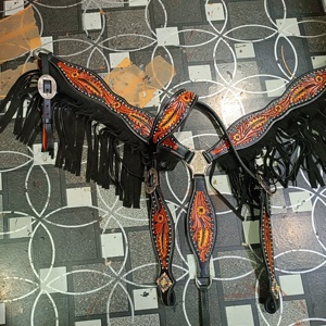 Bridon de tête western pour cheval avec décor floral, outillage artisanal, exportateurs indiens à prix de gros, prêt à être expédié, bridon de rodéo - Product Image 3