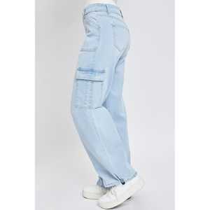 High Quality Custom <b>Cargo</b> <b>Pants</b> <b>Women</b> Casual Baggy Wide <b>Leg</b> Multi Pockets Denim Jeans Cotton Loose <b>Straight</b> <b>Women's</b> <b>Pants</b> - Product Image 6