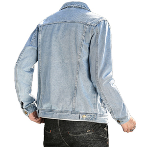 Chaquetas vaqueras azules de calidad al por mayor, chaqueta teñida de color liso, chaqueta vaquera de estilo informal, chaqueta vaquera de algodón a la moda para hombre, lavada - Product Image 5