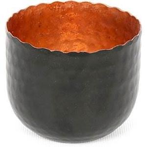 Cuenco para velas de té negro y cobre interior, material de cobre, cuencos de iluminación únicos y elegantes - Product Image 5